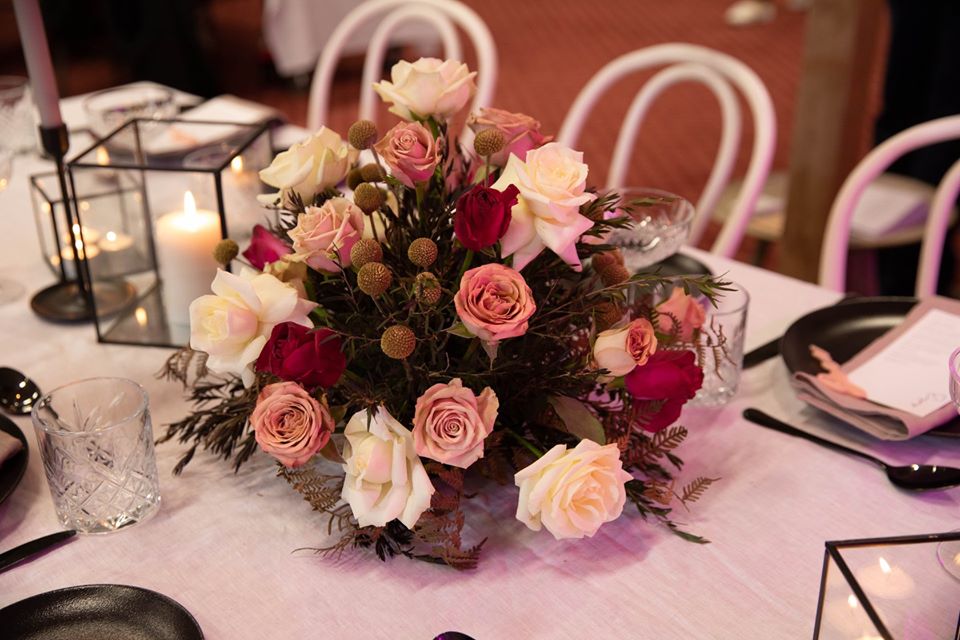 Wedding bouquet on a table
